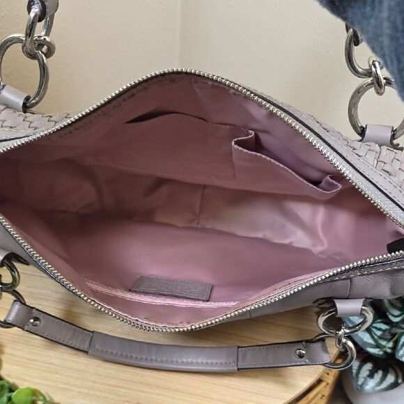 Coach Kristin Woven Leather Bag - Crossbody or Satchel - Picture 11 of 14